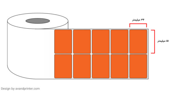 لیبل (برچسب) پی وی سی دو ردیفه نارنجی PVC Label 34×51